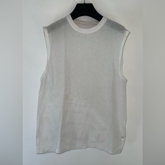 Mesh sleeveless top. JJ Malibu. Off-white.  Size Small - Picture 1 of 3